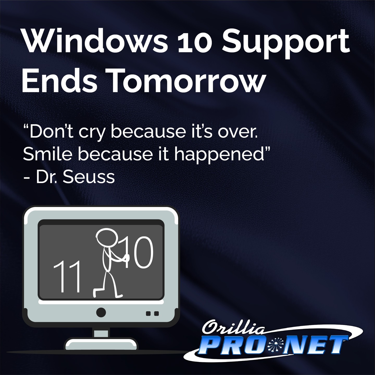 Hi Folks, Orillia ProNet is sorry to announce that #Windows 10 is losing support from…